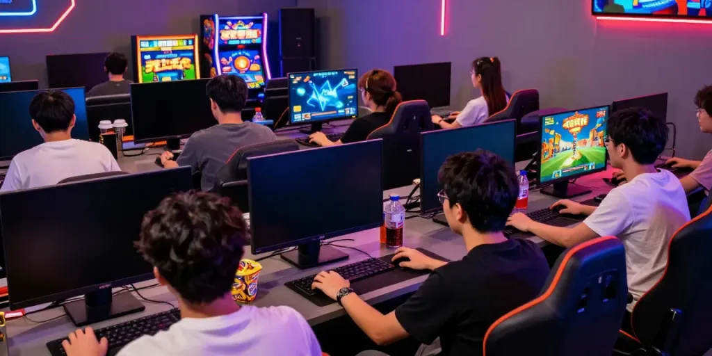 Engaged players enjoying diverse games on GEM88 platform, showcasing excitement and community.