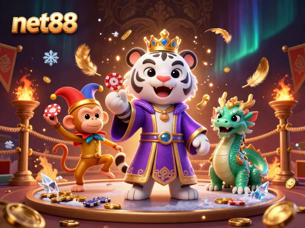 Engage in thrilling sports betting with net88, featuring vibrant gaming elements and dynamic characters.