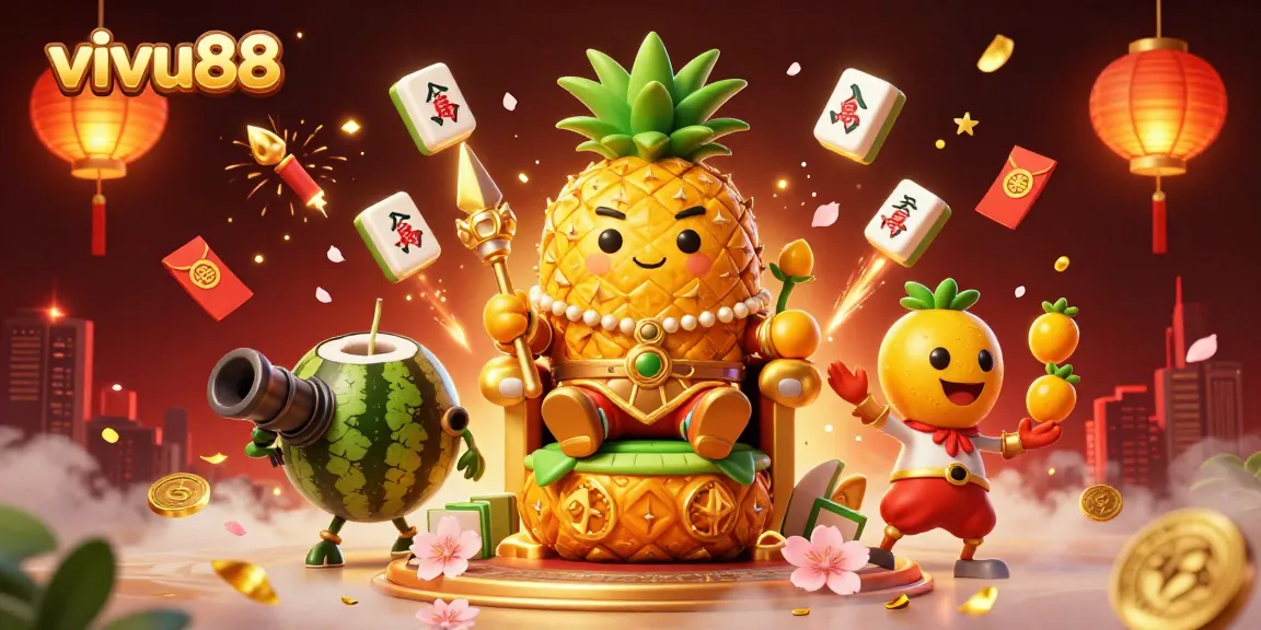 Experience excitement at vivu88 with a lively 3D casino scene filled with vibrant characters and dynamic gambling elements.