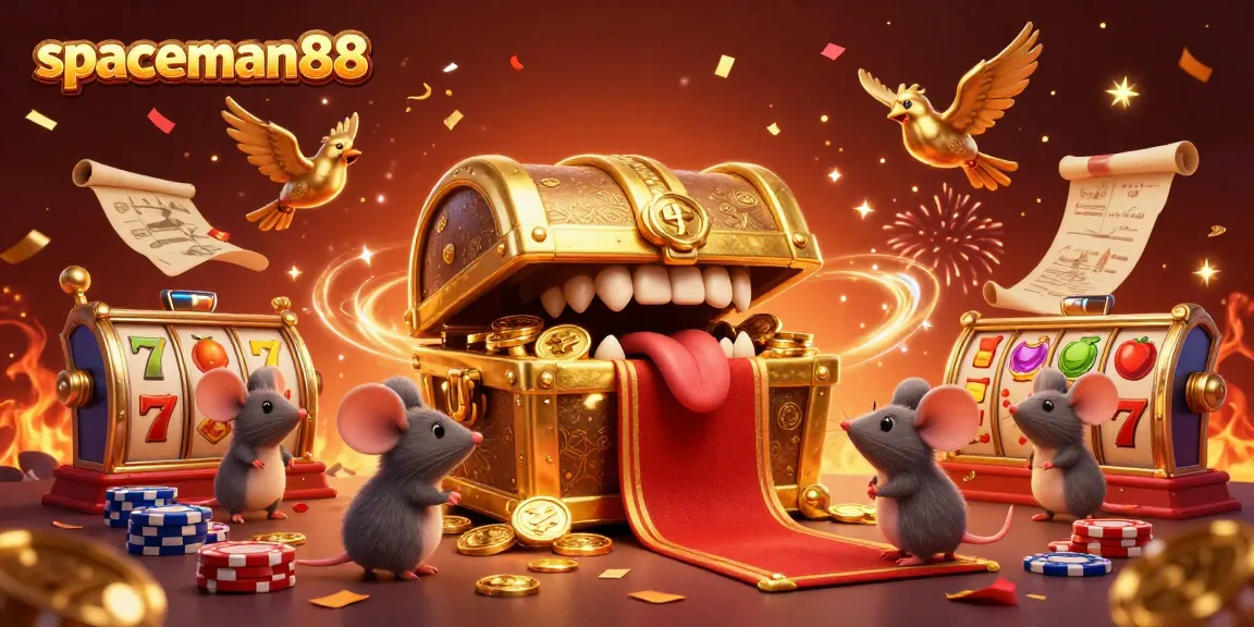 Spaceman88 attracts players with dazzling jackpot reels and a treasure chest promising riches.