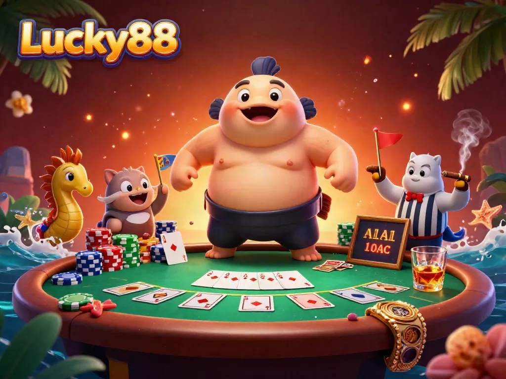 Engage in thrilling adventures at Lucky88 with dynamic underwater poker show featuring giant fugu.
