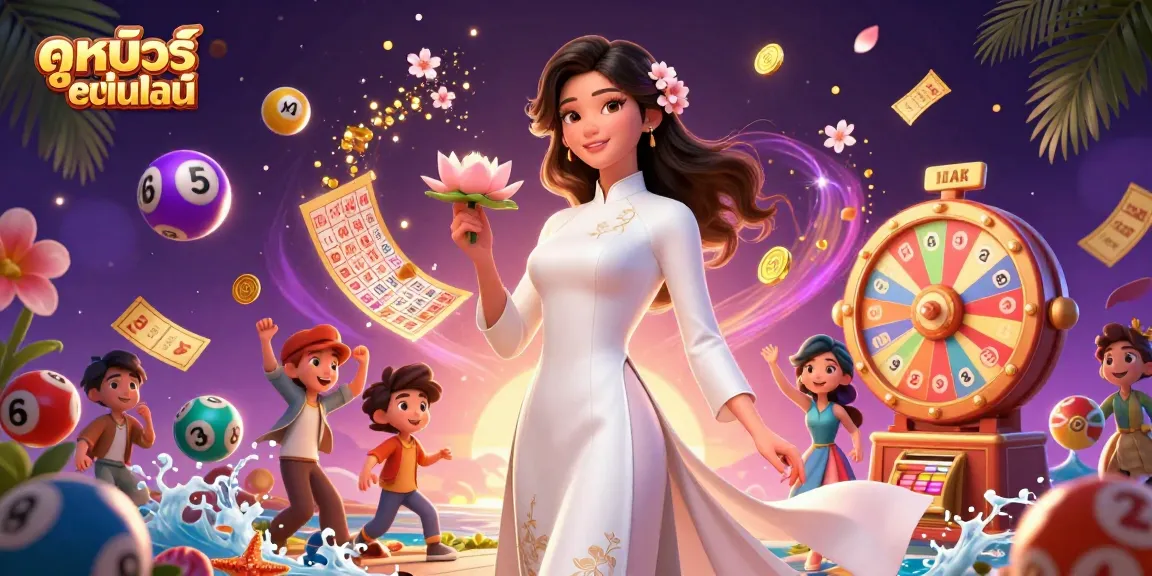 Watch ดูหนังออนไลน์ with a captivating 3D illustration depicting online casino excitement and rewards.
