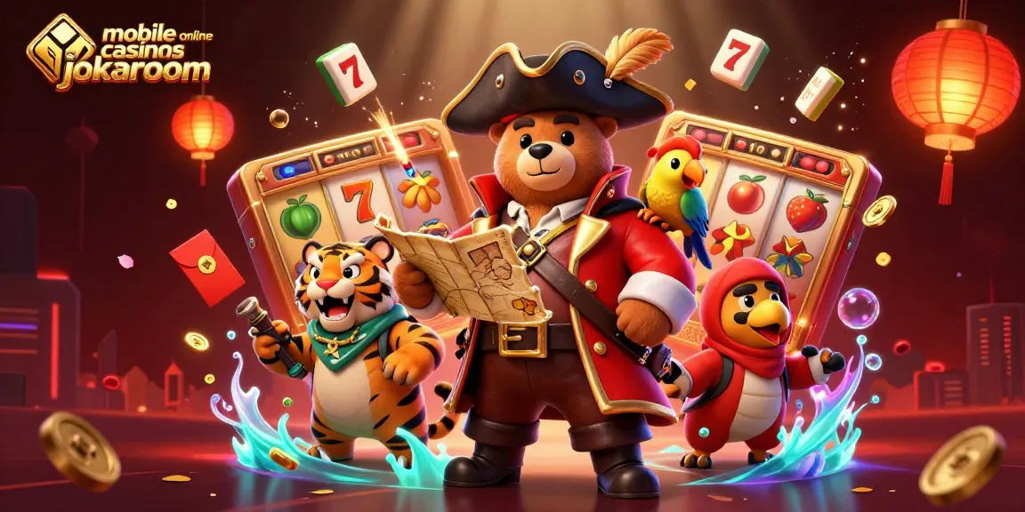 Experience immersive gaming with mobile online casinos jokaroom in this vibrant 3D scene.