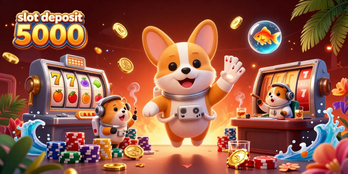 Experience thrilling gameplay with slot deposit 5000 in an exciting casino scene.