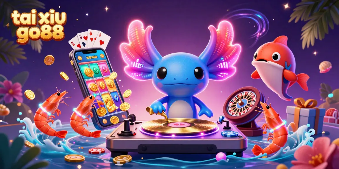 Spin to win with tai xiu go88 in this vibrant gambling illustration showcasing dynamic casino elements.