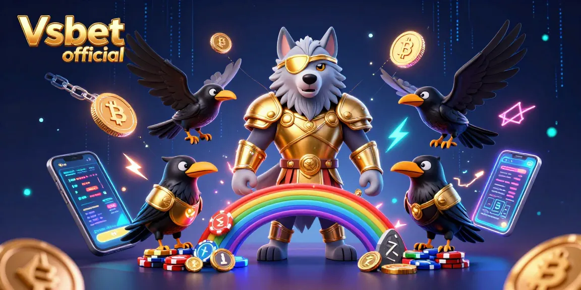 Win big with Vsbet official in a vibrant 3D casino scene filled with glowing elements.
