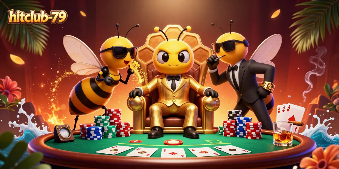 Engage in thrilling poker action at hitclub-79 with vivid 3D casino characters in a dynamic scene.